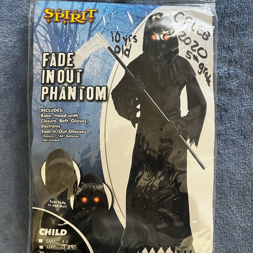 Fade In out phantom kids costume size large 12-14